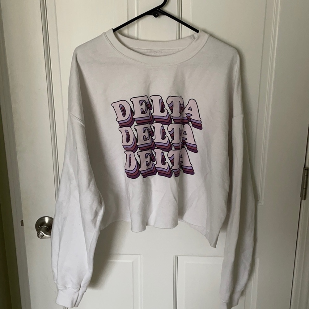 Tri Delta cropped crewneck